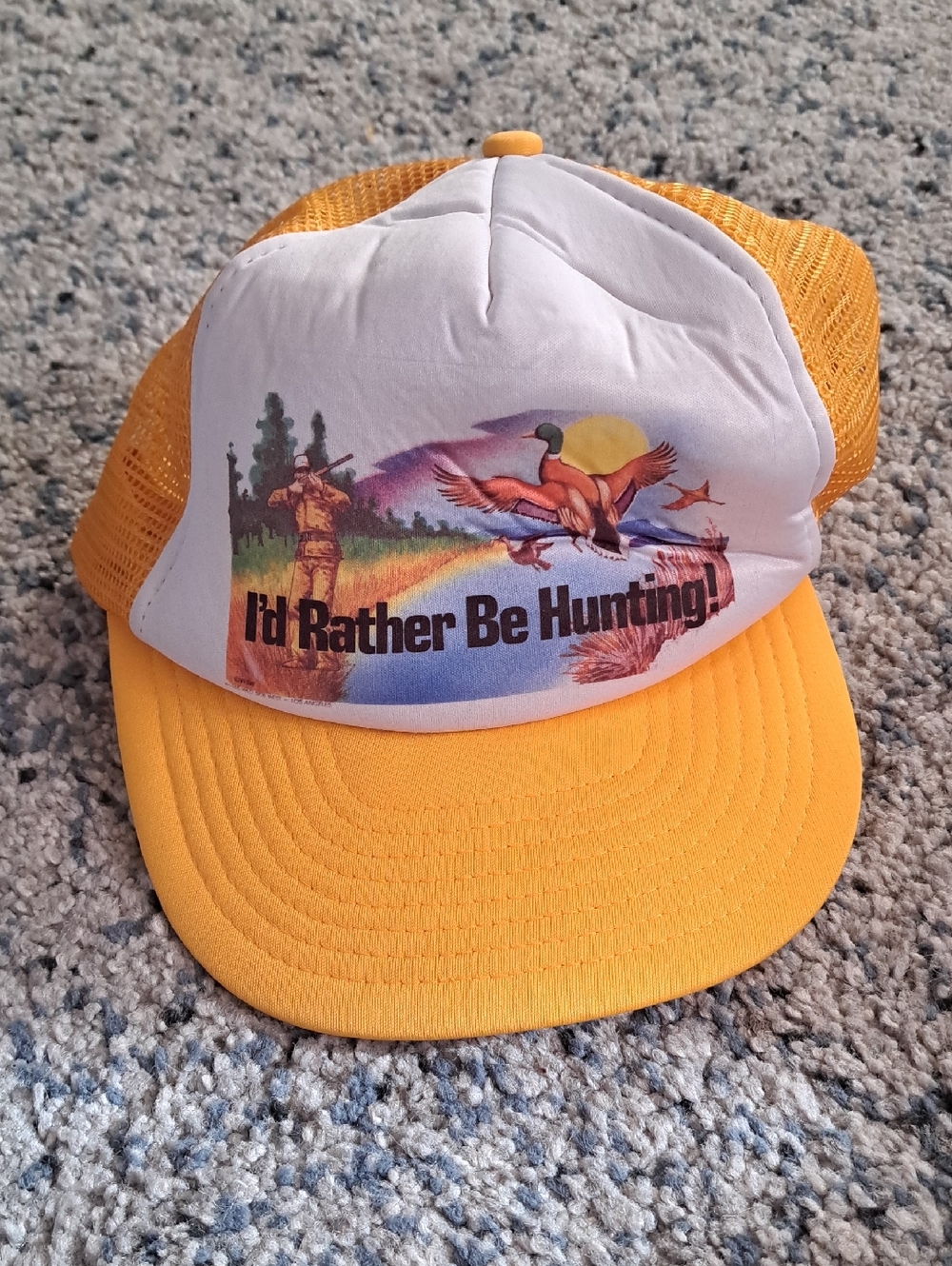 Wilson Yellow Mesh Trucker Hat with White Logo Tag